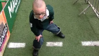 Wee Jay gets some Warms up done at Celtic Park