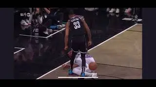 Joel Embiid KICKS Claxton ALMOST ejected 😱