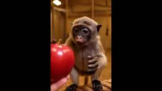 Spider monkey Cricket bite a sweet apple #ai #facts #aianimation #spidermonkey #apple