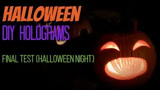 Halloween projector hologram 3d effects - Final setup in yard