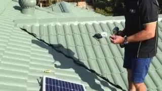 frogpower SL300 Solar LED light install for concrete roof tile