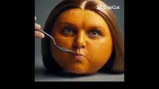 Human Face Orange Eating Orange 😳🍊 | Viral ASMR Short