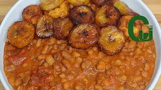 Let's Cook The BEST Nigerian Beans Stew With Fried Plantain! - Chinwe Uzoma Kitchen