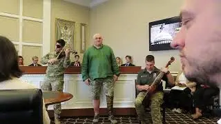 Wounded Ukrainian Soldiers perform an impromptu concert in US Congressional Hearing- 2