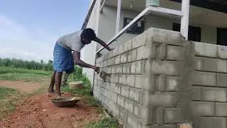 interlock brick compound wall work Using interlock brick|| Building strong