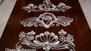 6 Easy New Year Special Border Rangoli Designs/New year borders/Sankranthi sides borders/borders
