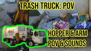 Garbage Truck ASMR: Hopper and arm splitscreen