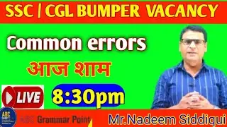 SSS||CGL||Common Errors|| Most important errors||ABC Grammar Point||