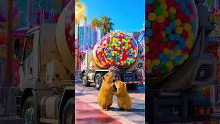 🤯 Capybara Triggers Sweet Candy Deluge! (Truck Trouble at the Park!)