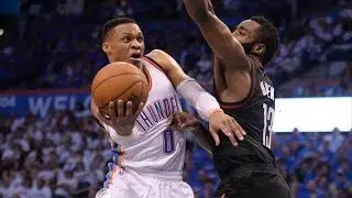 Russell Westbrook Plays Smarter! Harden Last Shot! Rockets Thunder Game 3