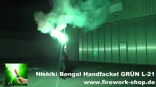 #Nishiki Feuerwerk Bengal Handfackel SOLAS Seenotfackel GR&Uuml;N L-21 - P1