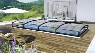 Abri de piscine t&eacute;lescopique MAJORCA 8x4m &ndash; Palram