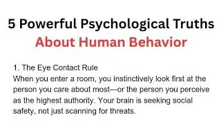 Powerful Psychological Truths About Human Behavior