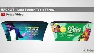 BACKLIT - 6 Ft. Lara Stretch Table Throw - Custom Graphic - Full Color Dye-Sub Print