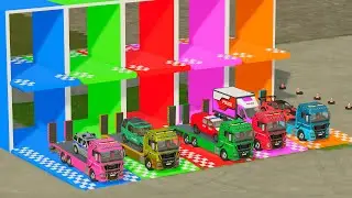 FS22 Gameplay: Mixer Trucks + Double Flatbed Trailers & Emergency Vehicles