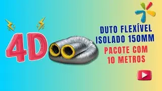 Um 4D de Duto Flex&iacute;vel Isolado Alum&iacute;nio 150mm 10m