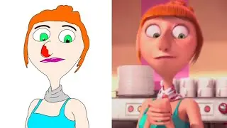DespicableMe4 Drawing Meme 🤣 | Lucy the Cupcake Shop Funny Art || drawing art Meme Video 🎨