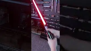 Anakin Exposed Spinning Crystal Lightsaber  VS Darth Vader High End Replica Lightsaber #starwars