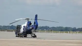 N910U - Air Methods EC130B4 Being put in Air Methods Repair Hangar
