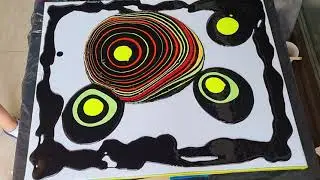 Neon colors swirl pouring technique