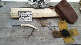 🤘 (BADGER CLAW LEATHERWORKS )MY FIRST FLINT AN STEEL KIT🤘👍👎😲AND FIRE (KINDA)🤣🔥