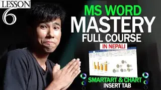 Lesson-6 Smart Art ,Chart, icon, of Insert Tab. Ms Word Full Course In Nepali, @chhatra21y