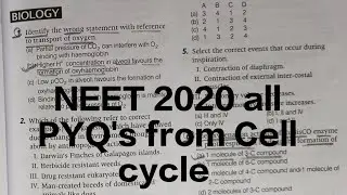 cell cycle and cell division NEET 2020(September) all PYQ's || #neet2024 #neet #neetpyq #biology