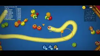 Worms Zone 🐍🔥😱 (part1) eat 77345 yummies in 6 minutes chalege 