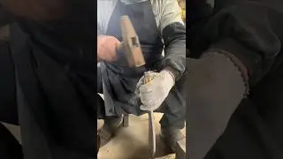 Butcher knife wooden handle installation