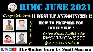 RIMC June 2021 I Result Announced I Interview Batch I The Online Guru by Sunil Sharma