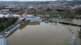 Footage shows Worcester flooded after heavy downpour | SWNS