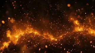 Abstract fire flames on black background. Fantasy glowing particles. 3D
