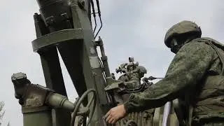 Russian 2S4 Tyulpan -  Worlds Largest Mortar System fires in Ukraine