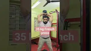 Tricep extension with 35 kg dumbell / Strength Training