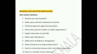 Exam related question of business ethics. । BBA । #bbapathshala #business #ethics #bbadegree #bba 