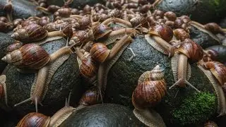 So Satisfying! Snail Gliding Over Rocks 🐌🌿 #Shorts #Nature