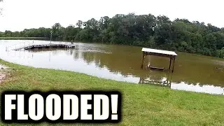 Fishing a FLOODED LAKE for Bass! Catching Big Bass in Shallow Water!
