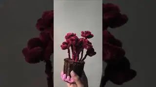 Too cute to be real 🌷.                    Pipe Cleaner Mini Rose Pot &ndash; Cozy Desk Decor