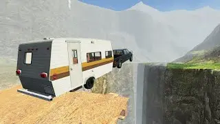 Cars jump over the abyss #2 &ndash; BeamNG Drive