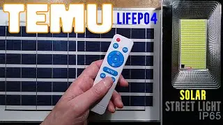 Солнечный уличный фонарь Temu с большой солнечной панелью и элементом LiFePO4