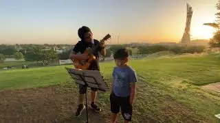 Father and Son Singing Memories by Maroon 5 #earlymorning#aspirepark #visitqatar#fathersonbonding