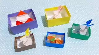 EASY (&acute;&epsilon;｀ )♡ DIY ORIGAMI MINI BOX (41) ! 簡單折紙盒 (41) 📦 #折り紙 #พับกระดาษ #摺紙 #অরিগামি #ஓரிகமி #origami