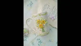 One-of-a-Kind! Handcrafted 3D Floral Cottage Mug 🌼 | Hold an intricate dream in your hands.