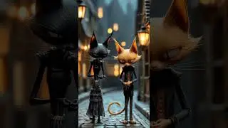 Oscar & Sanja Enter the Cartoon Horror World 🖤 | Burtonesque Transformation