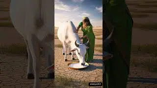 The Girl and Her White Cobra&lrm;#shorts #ai&nbsp; #animals #cow #girl #cartoon
