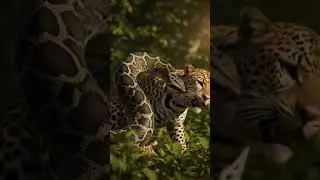 Python catches leopard | leopard fight with python #animals #leopard #python