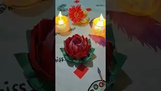 Paper Lotus 🪷 flower making #decoration #diy #art #artist #artandcraft #trending #shorts #papercraft