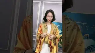 SUNXZZ Women&rsquo;s Lightweight Silk Wrap | Elegant Pattern Silk Scarf