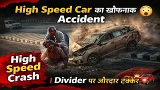 High Speed Car का Accident 😱 | Divider पर जोरदार टक्कर 🚗💥