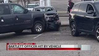 Bartlett officer hit by car at Cordova IHOP